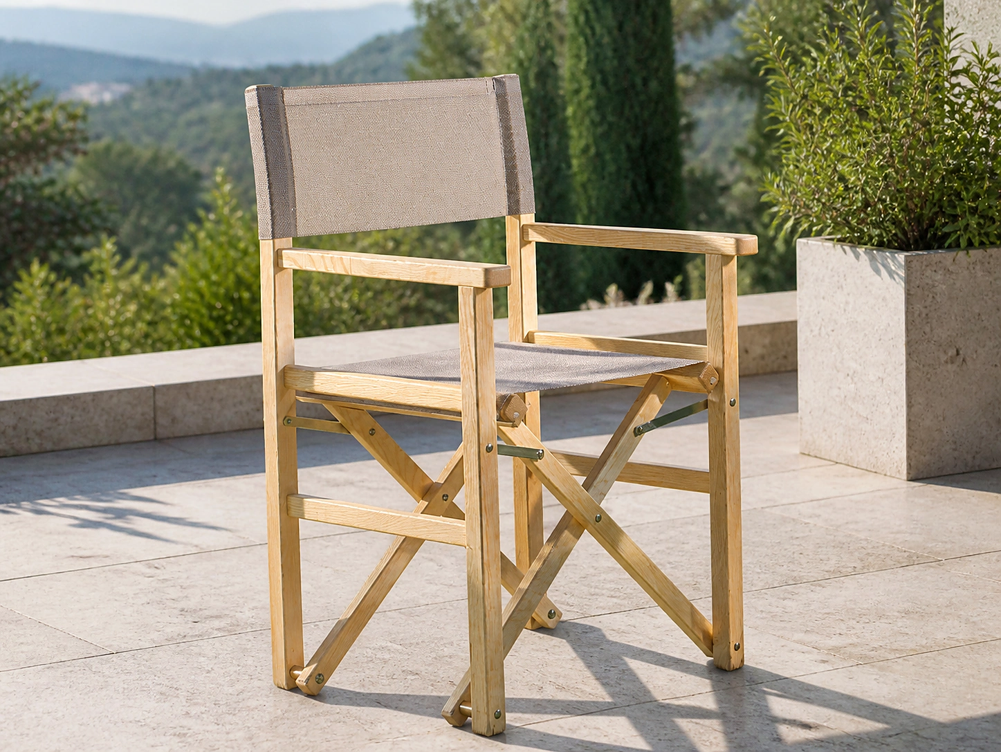 Design della sedia regista alta in legno Peonia Toscano Forme